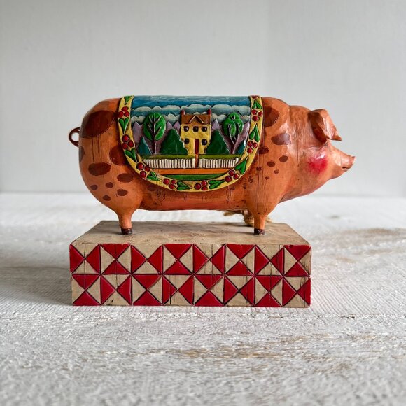 Vintage Heartwood Creek by Jim Shore Pig Country Heritage Figurine - Picture 1 of 9